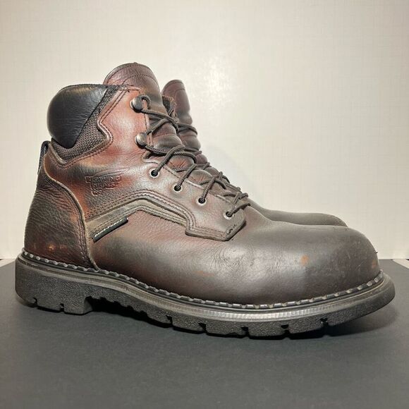 Mens RED WING Dyna-Force Brown Leather Steel Toe EH Ankle Boots / Size 12 Medium - Picture 1 of 10